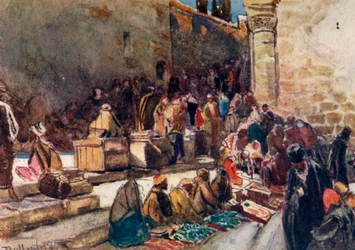 Ingang van de voorhof van de Heilig Grafkerk - Jeruzalem, 1902