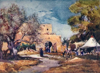 Middeleeuws gebouw buiten de noordmuur van Jeruzalem, 1902