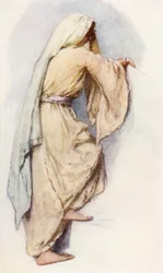 Studie voor feestkleding van Syrische vrouwen