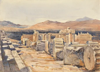 De Propylaea vanaf de Noordelijke Rand van de Stylobaat van het Parthenon, Athene