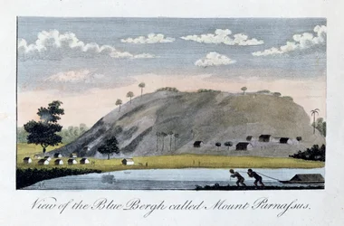 Uitzicht op de Blauwe Bergh genaamd, Mount Parnassus, 1813