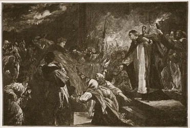 Kardinaal Wolsey in Leicester Abbey, illustratie uit 