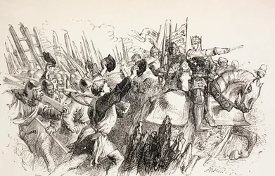 De troepen van koning Hendrik bij het beleg van Harfleur, Frankrijk, 1890