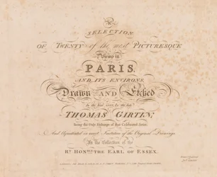 Een selectie van twintig van de meest pittoreske uitzichten in Parijs en omgeving: Titelpagina, 1803