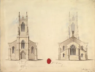 Ontwerp voor de voorgestelde kerk in Middlesborough, 1837