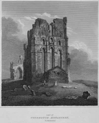 Deel van het klooster van Tynemouth. Northumberland, 1814