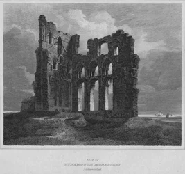 Deel van het klooster van Tynemouth. Northumberland
