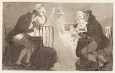 Groep aan een tafel, 1806