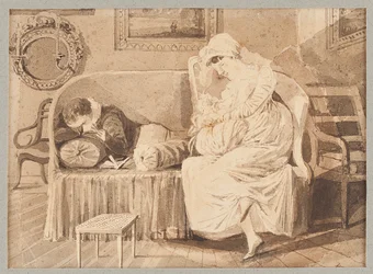Drie op een sofa, 1805