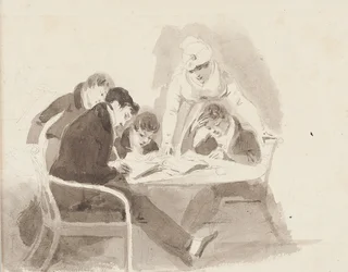 Twee jongens die huiswerk maken, 1811