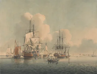 Oorlogsschepen voor anker bij Sheerness