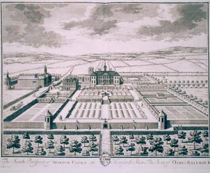 Zuidelijk uitzicht op Shobdon Court, Herefordshire, de zetel van Sir James Bateman