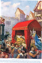 De aankomst van kardinaal Richelieu in Lyon, illustratie uit ‘Hutchinsons geschiedenis van de naties’
