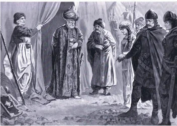 Ivan Sjisjman III draagt zijn zus over aan sultan Murad I, 1366 n.Chr., uit Hutchinson