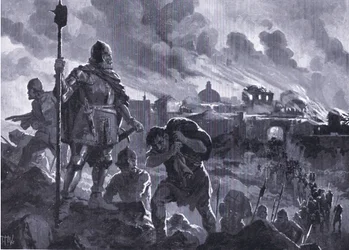 Ivan de Zwarte steekt Žabljak in 1484 in brand, uit Hutchinson