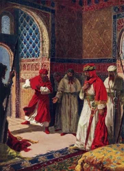 De laatste raad van Boabdil in het Alhambra