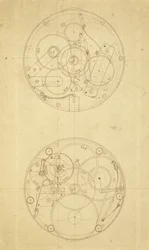 De beweging van H.4, een lengtegraad tijdmeter ontworpen en getekend door John Harrison, c.1760-72