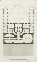 Stafford - Plattegrond van de Kelderverdieping van Shire Hall: gravure