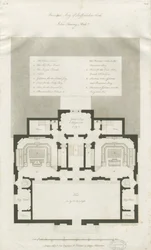 Stafford - Plan van Hoofdverdieping van Shire Hall: gravure