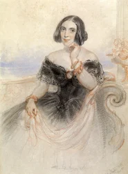 Dame in een zwarte jurk, 1847
