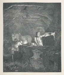 Plaat 13. Een smid. Natuurbeelden. Een serie van dertig originele illustraties getekend op hout door J. H. Dell, en gegraveerd door R. Paterson. John Henry Dell