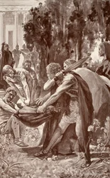 Brian grijpt de varkenshuid, illustratie uit 