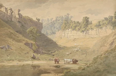 Vee bij een Drinkplaats in een Vallei, 1830-86