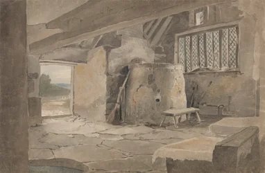 Studie van een Huisje Interieur