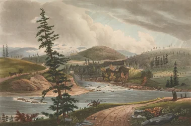 Kruising van de Sacandaga en Hudson Rivers nr. 2 van The Hudson River Portfolio, 1821-22