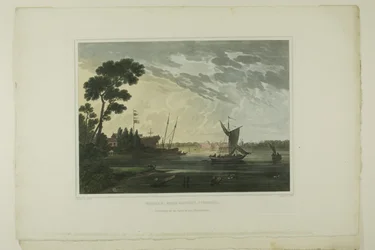 Norfolk; Vanuit Gosport, Virginia, plaat vijf van het tweede nummer van Pittoreske Zichten op Amerikaanse Landschappen