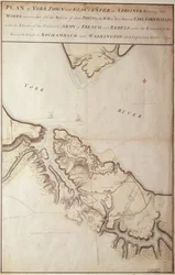 Britse kaart van het Beleg van Yorktown, 1781