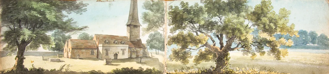 Oude Eltham kerk en een eik, Kent