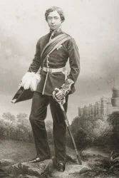 Albert Edward (1841-1910) gegraveerd door D.J. Pound van een foto, uit 