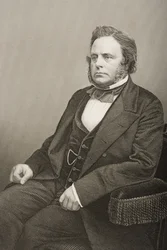 John Bright (1811-89) gegraveerd door D.J. Pound van een foto, uit 