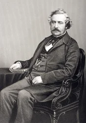 Martin Farquhar Tupper (1810-89) gegraveerd door D.J. Pound van een foto, uit 