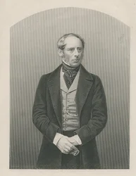 Sir John Somerset Pakington gegraveerd door D.J. Pound van een foto, uit 