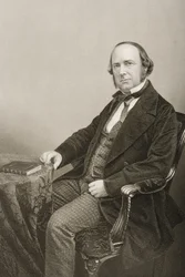 Thomas Wright (1810-77) gegraveerd door D.J. Pound van een foto, uit 