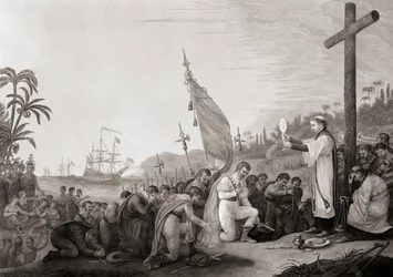 Columbus landt in de Nieuwe Wereld
