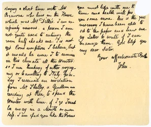 Brief van John Keats aan zijn zus, Fanny Keats, 14 augustus 1820