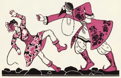 Versiering voor Het Verhaal van Aladdin en de Wonderlamp (kleur litho)