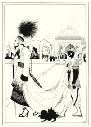 Illustratie voor het verhaal van Aladdin en de wonderlamp (litho)