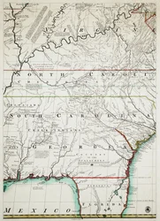 Een kaart van de Britse en Franse gebieden in Noord-Amerika met de wegen, afstanden, grenzen en omvang van de nederzettingen, nederig opgedragen aan de Zeer Eerwaarde de Graaf van Halifax en de andere Zeer Eerwaarde de Lords Commissarissen voor Handel & Pl