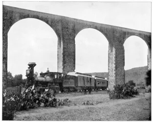 Aquaduct bij Queretaro, Mexico, late 19e eeuw
