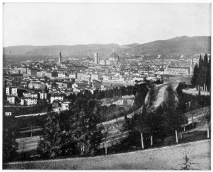 Panorama van Florence, Italië, eind 19e eeuw