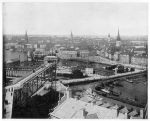 Panorama van Stockholm, Zweden, eind 19e eeuw