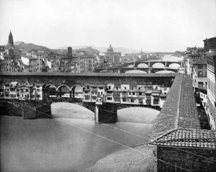 De Ponte Vecchio, Florence, Italië, 1893