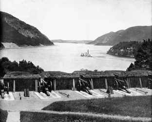 Op de Hudson River vanaf West Point, New York, VS, 1893