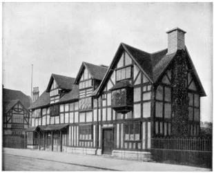 Het huis van William Shakespeare, Stratford-upon-Avon, Warwickshire