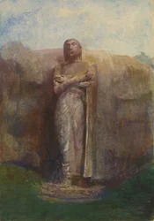 Kolossaal Standbeeld van Ananda, nabij de Verwoeste Stad Pollanarua, Ceylon, 1891