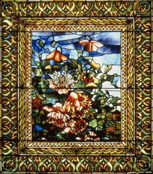 Klaproos en bloei, c.1897 (gebrandschilderd glas)